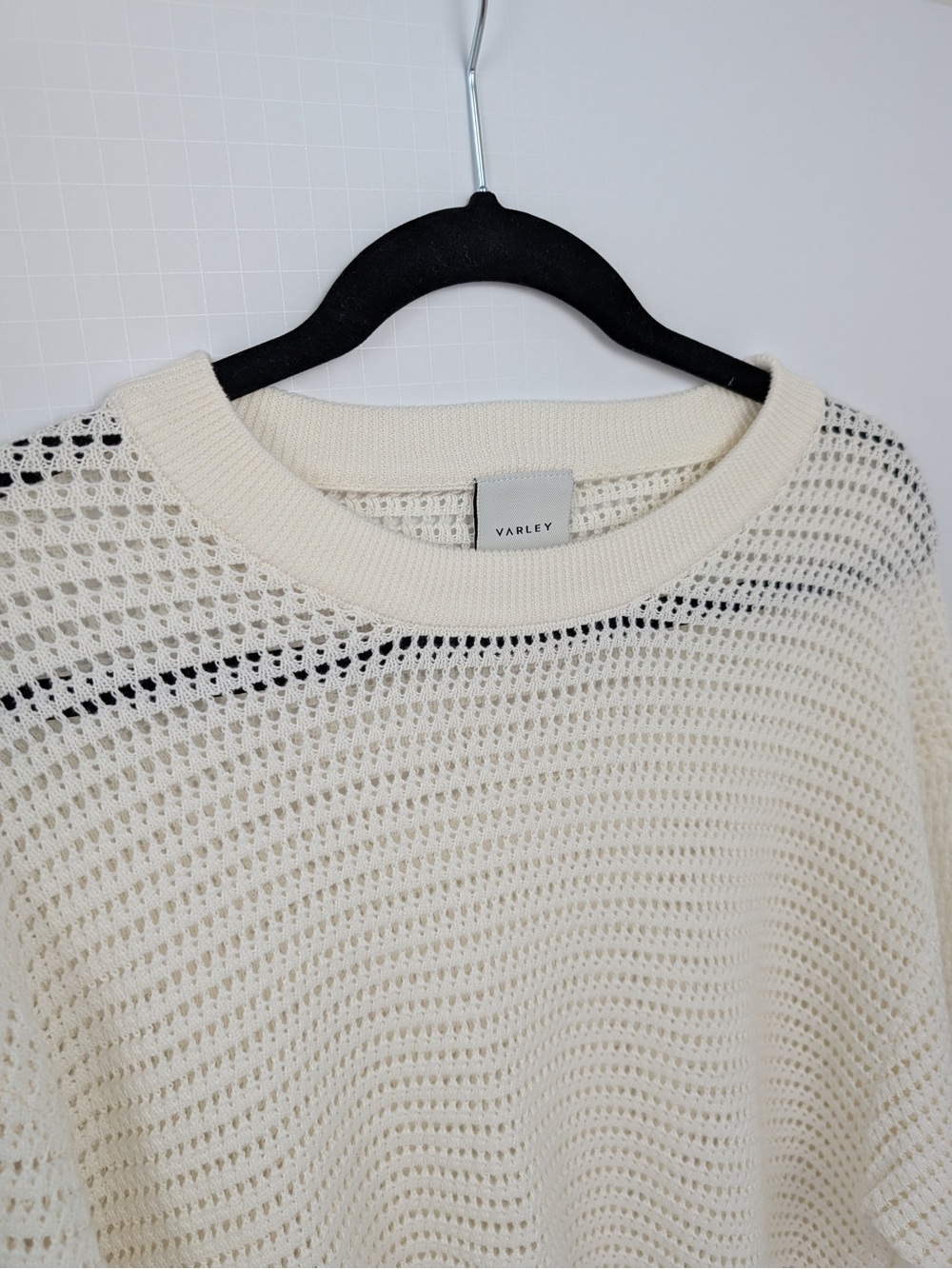 Varley Kershaw Open Knit Cotton Sweater Medium Cream - Picture 9 of 9